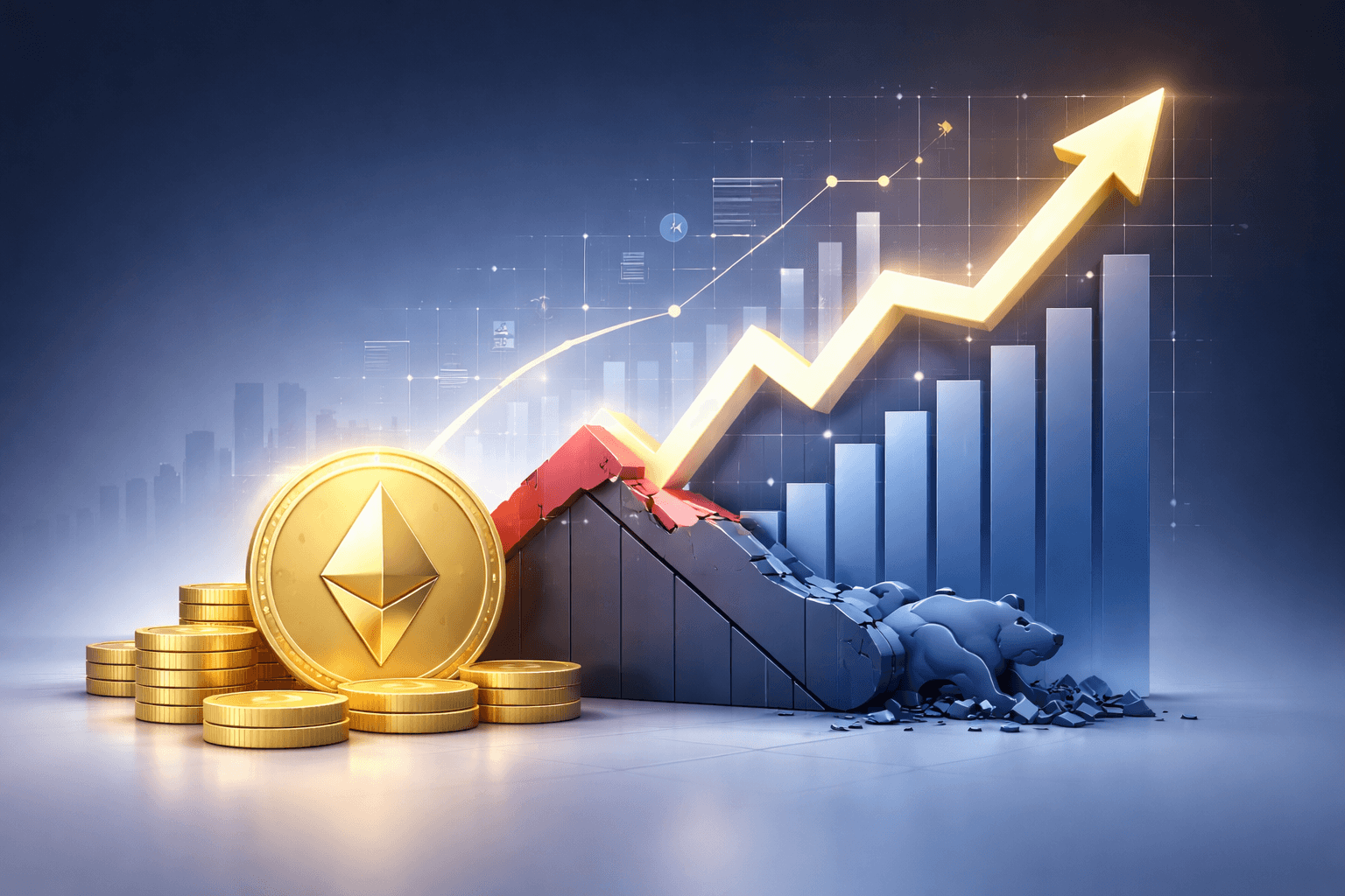 Ethereum Pecah dari Struktur Bearish, Namun Kenaikan 10% Diperlukan untuk Mengonfirmasi Tren Baru