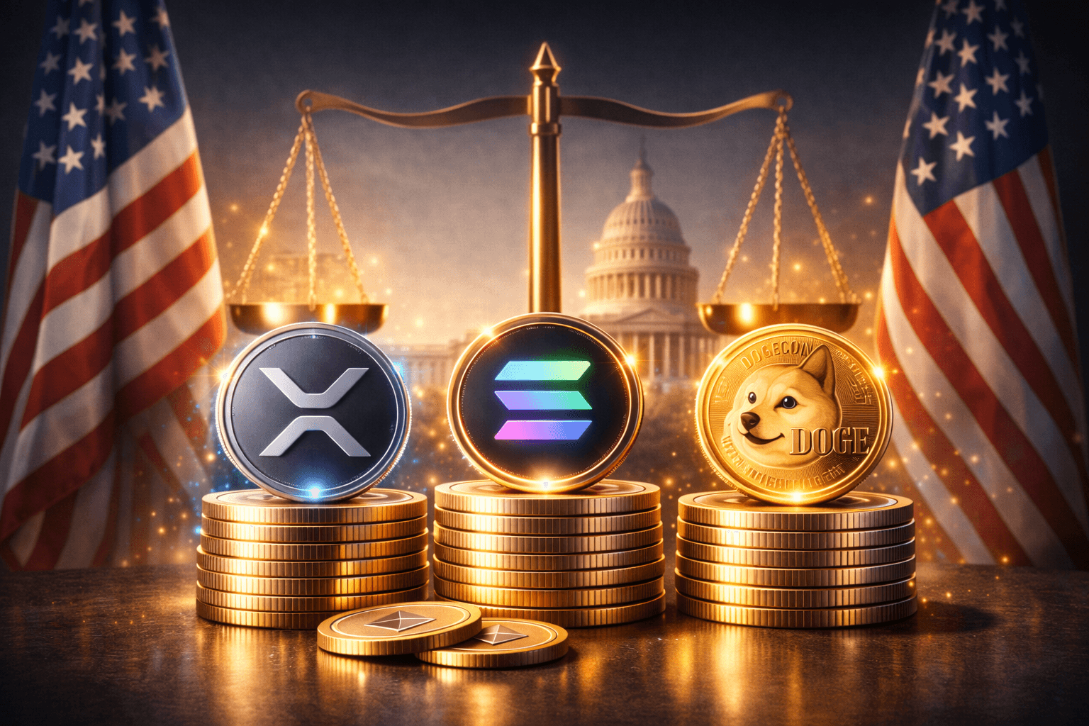 RUU Crypto Baru di AS Usulkan Status Legal Setara untuk XRP, Solana, dan Dogecoin