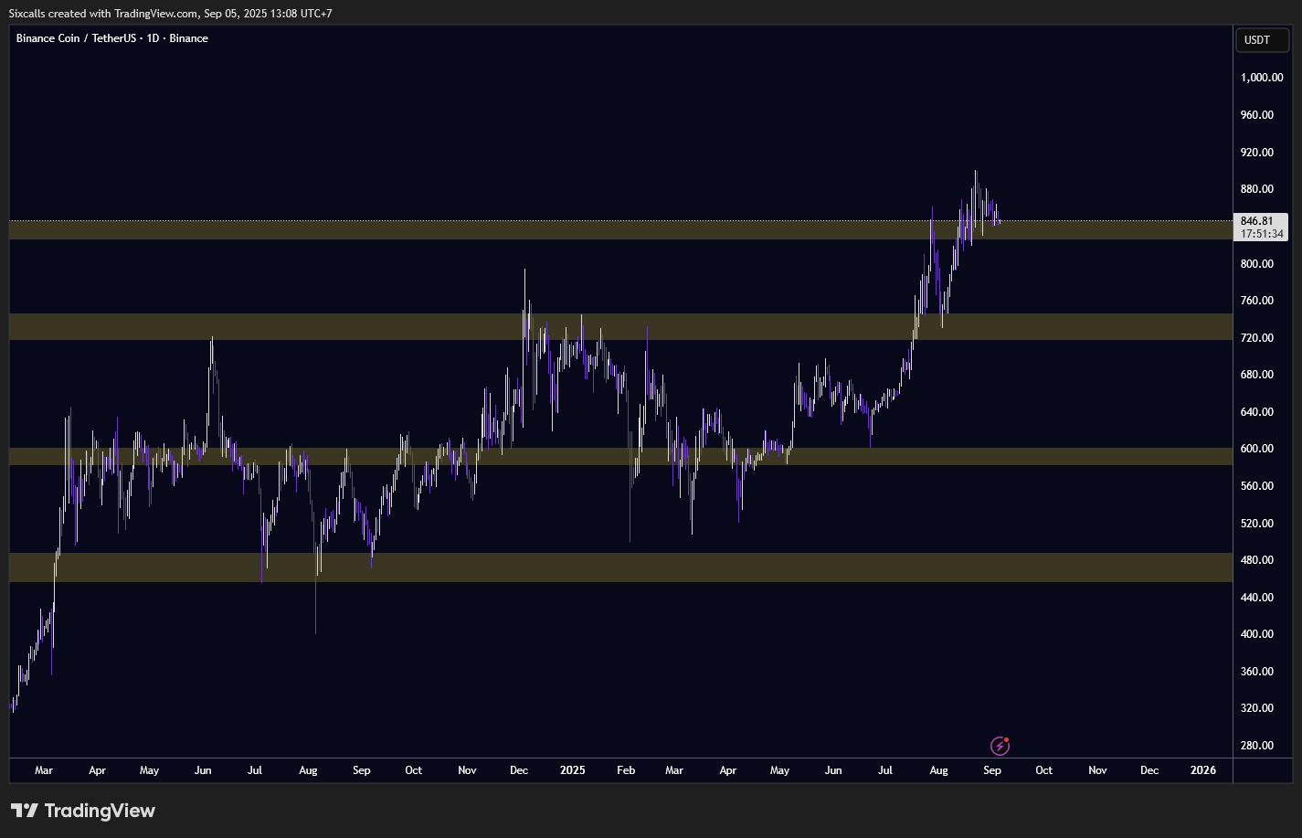 Analisa Untuk Chart BINANCE COIN (BNB) Sept 2025